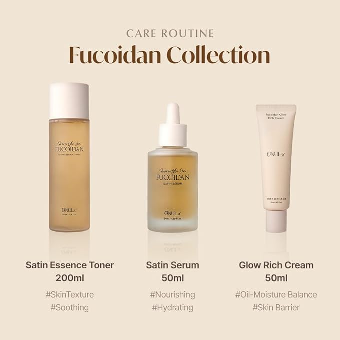 ONUL31 Fucoidan Satin Essence Toner—Korean Facial Toner with 4% Hawaiian Sea Water & Niacinamide, Alcohol Free, Hydrating, Soothing, Gentle 6.76fl.oz.