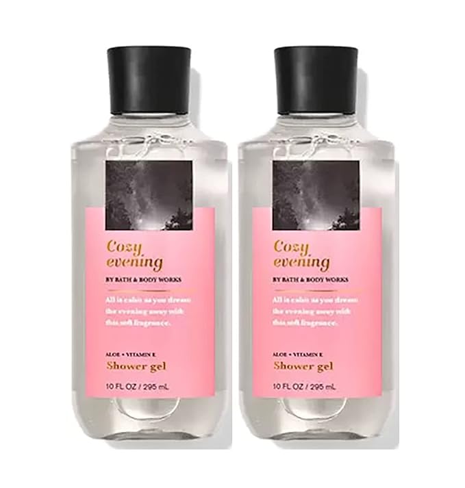 Bath & Body Works Cozy Evening Shower Gel Gift Sets 10 Oz 2 Pack (Cozy Evening)