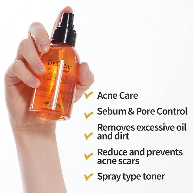 The Skin House Dr.Clear Magic Toner 130ml (4.4 fl.oz) Sebum Cntrol Soothing/Paraben Free, Cruelty Free, Korean Skin Care