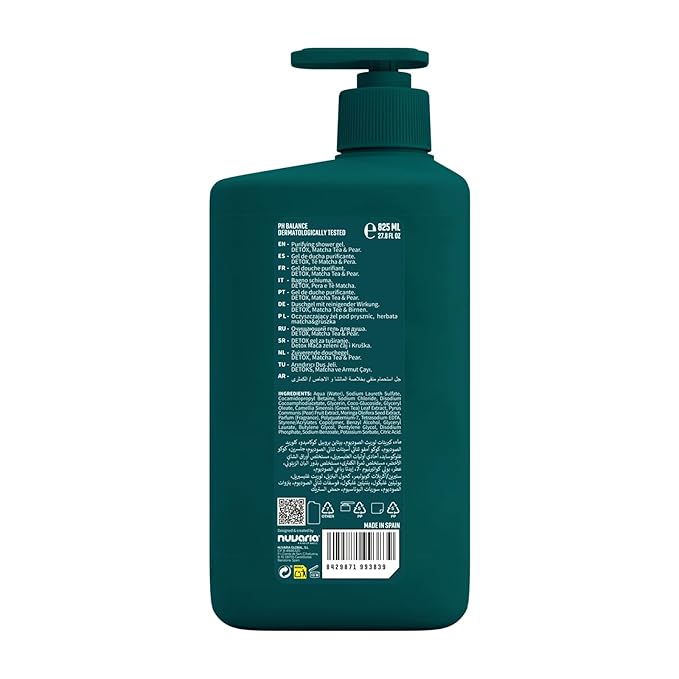 Dicora Urban Fit Shower Gel - Natural Body Wash Women and Men - Hydrating Body Wash - Gentle Cleanser for Daily Use - Matcha Tea and Pear - 27.8 oz
