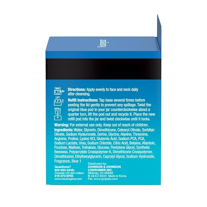 Neutrogena Hydro Boost Water Gel Face Moisturizer Refill Pod, Refill Pack-of Hyaluronic Acid Moisturizer for a Refreshing Burst of Hydration & Dewy Skin, Signature Fragrance, 1.7 oz,(Pack of 2)