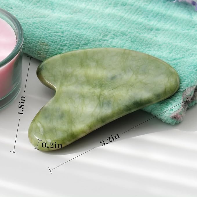 BAIMEI IcyMe Gua Sha Facial Tools Face Massager for Skin Care, Relaxation and Reduce Wrinkles Puffiness Skin Care Tools, Self Care Gift for Men Women - Green