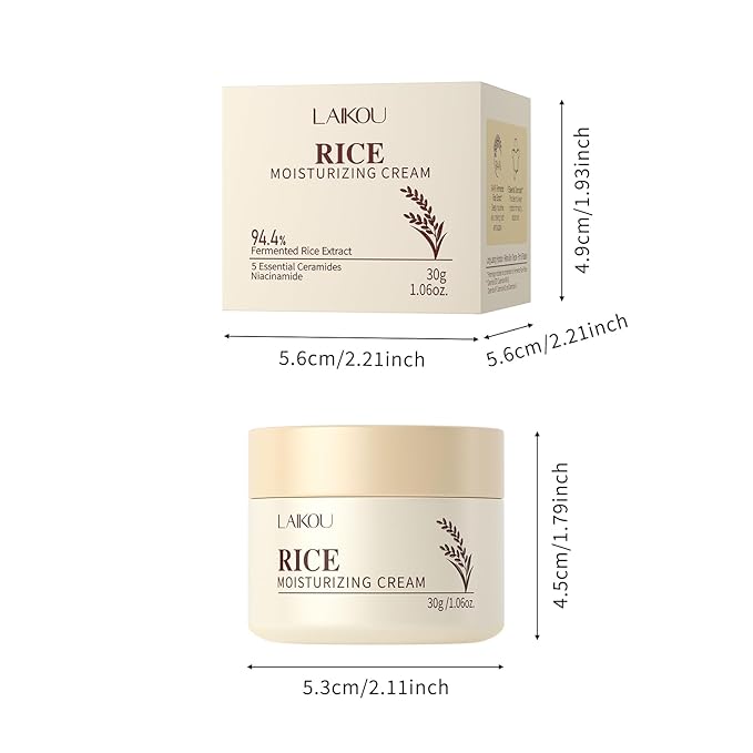 Rice Face Cream, Long Lasting Hydration Quickly Absorbed Non-sticky Face Cream, Lightweight Firming Skin Removing Fine Lines Enhancing Skin Elasticity Beauty Moisturizer For Daily Care