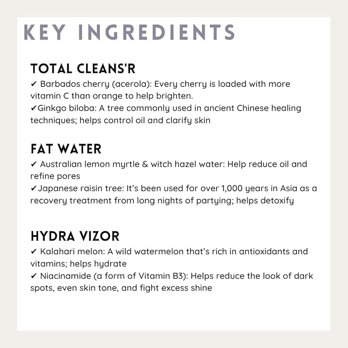 Fenty Skin Start'r Set: Total Cleans'r, Fat Water Toner Serum, Hydra Vizor Sunscreen
