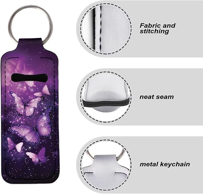 Pensura Chapstick Holder Keychain Fashion 5 Pcs Car Keychain Holder Portable Chapstick Holder Keep from Scratched and Dust