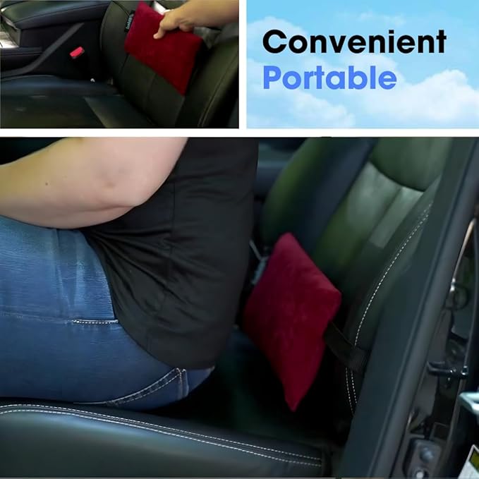 Innotech LumbAIRPlus – Premium Portable Inflatable Lumbar Support Cushion with Enhanced Adjustable Air System for Customized Comfort, Black