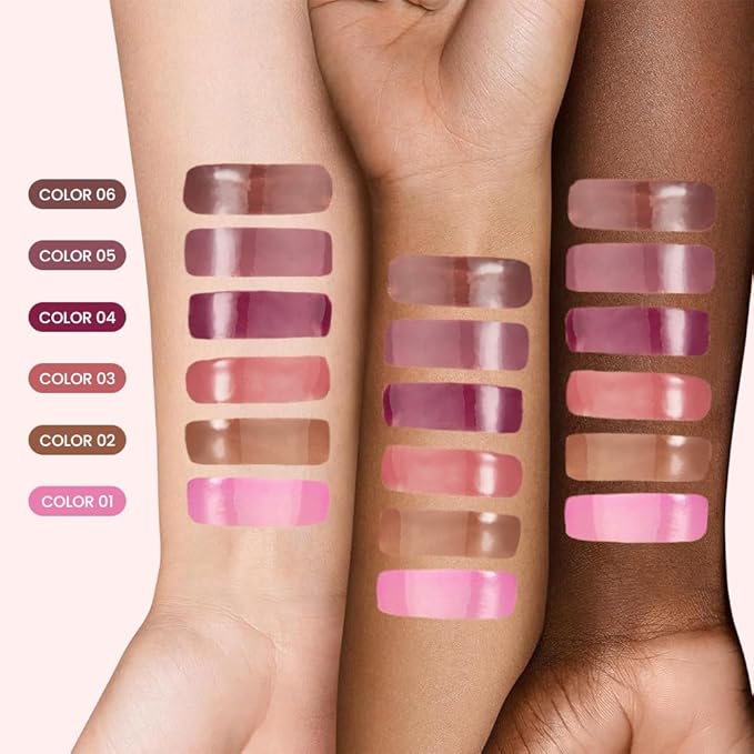 Lip Tinted Glowy Balm Hydrating Tinted Lip Serum Lip Gloss, Ultra-Hydrating Natural Vegan Lip Balm, Sheer-Tinted Shine & Hydration, Soothes & Softens Dry Lips Skincare (Warm Rose)