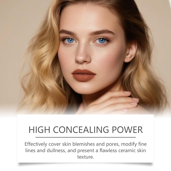 Tryskintle Color Changing Foundation Stick, 2 in 1 Foundation Stick with Brush, Korean Dual-Ended Full Coverage Foundation with Fine Bristle Brush, Lightweight, Long-Lasting (Light)