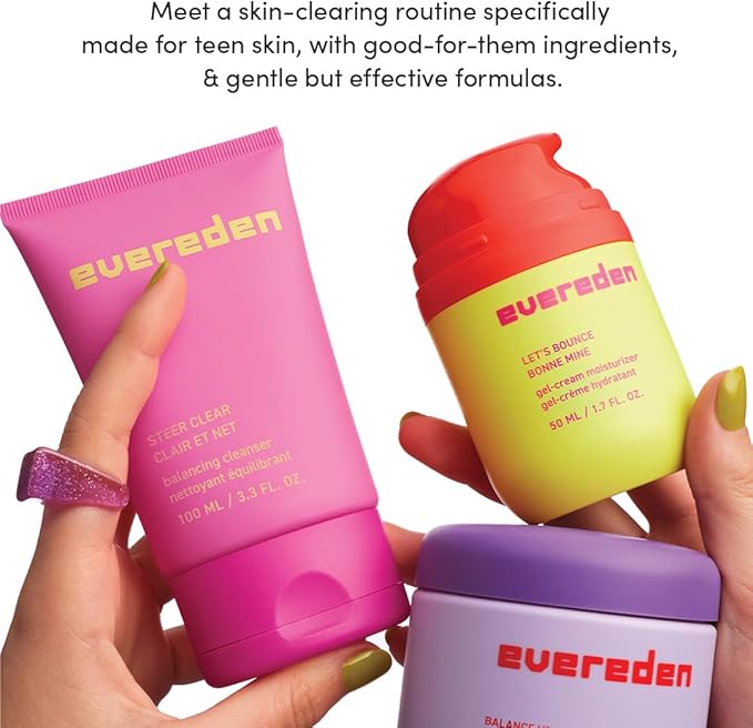 Evereden Toner Pads for Teens, Clean, Vegan Water-Based Face Toner Pads with Green Tea & Chamomile for Oily and Pimple-Prone Skin - Balanced Skin & Clog-Free Pores - Easter Basket Stuffers for Teens