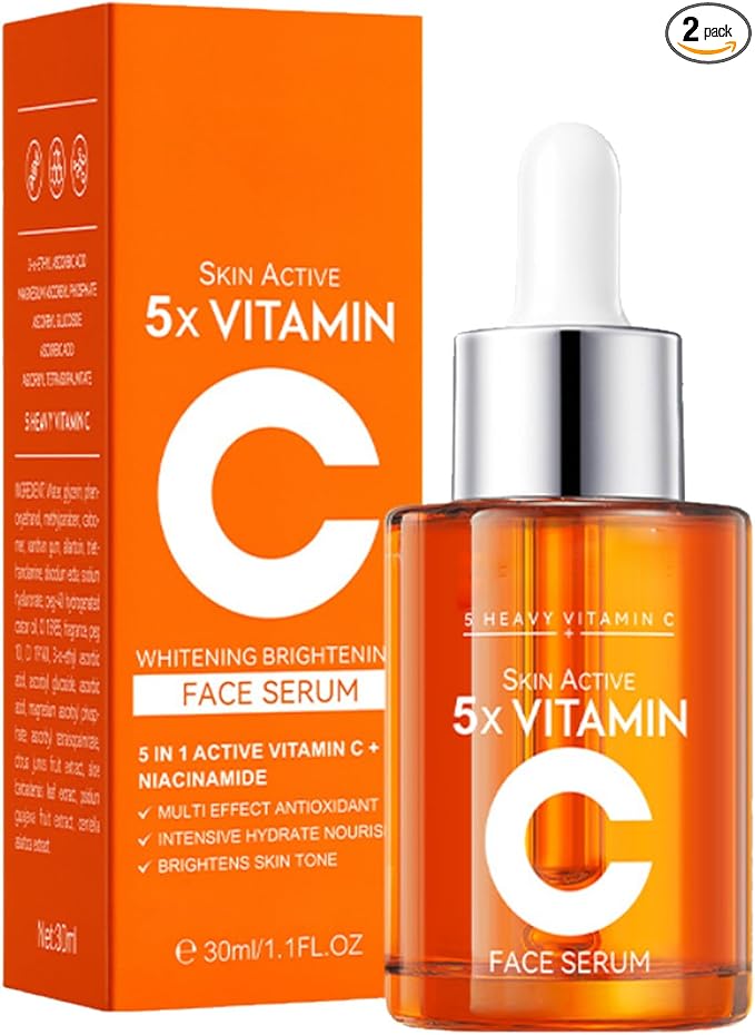 5x Vitamin C Face Serum, Korean Vitamin C -Face TonerSerum, FaceToner 5 En 1 Vitamina C Moisturizing & Nourishing Serum-30ml (Serum)