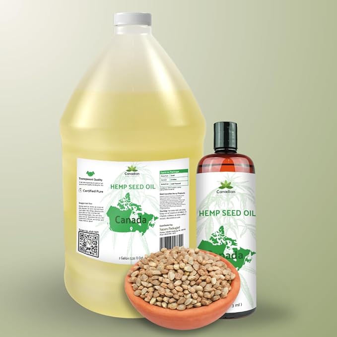 Hemp Seed Oil for Skin, Hair and Body Direct from Hemp Oil Canada - Cold Pressed Hemp Seed Oils - 16oz (Pack of 1)