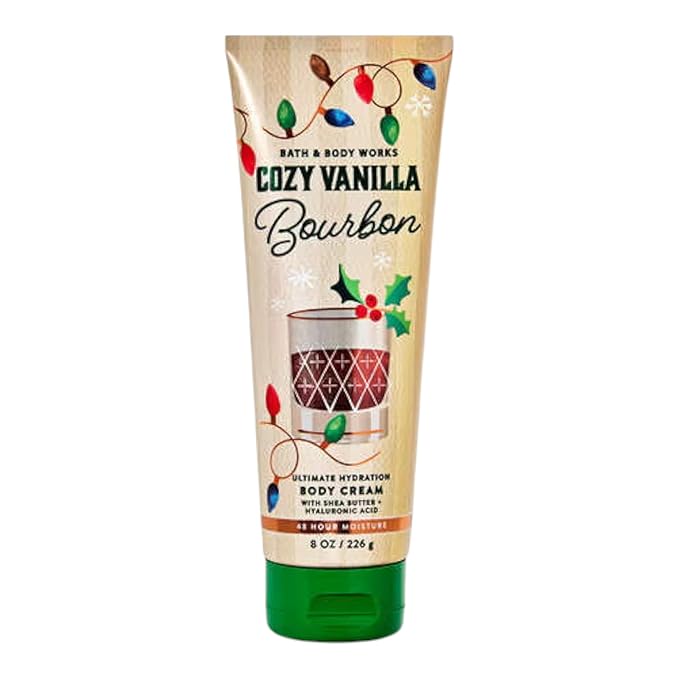 Bath & Body Works Cozy Vanilla Bourbon Ultimate Hydration Body Cream Gift Set For Women, 8 Fl Oz (Cozy Vanilla Bourbon)