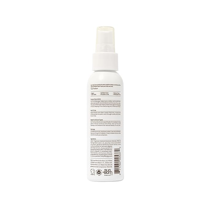 Sun Bum Curls and Waves Detangler - Prevents Dullness and Frizz - Vegan and Cruelty Free - 4 oz