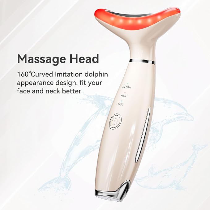 7 Color Facial Neck Device, Portable Facial Massager, Face Sculpting Tool for Skin Care with Vibration, Thermal