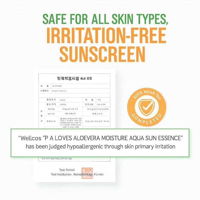 Kwalnara Aloe Vera Moisture Aqua Soothing Sun Essence SPF 50+ PA++++, 썬크림 50g | Lightweight Korean Sunscreen for Sensitive Skin, made in Korea