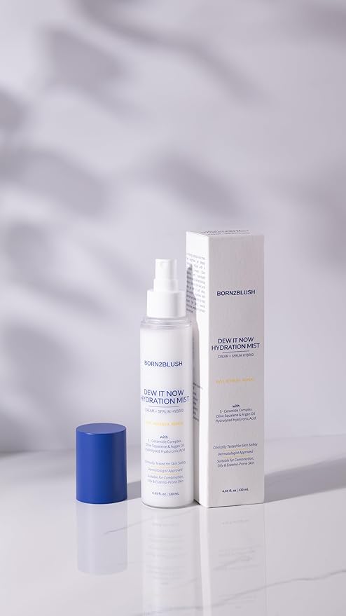 Dew It Now Hydrating Face Mist Spray – Ceramides, Squalane & Argan Oil | Barrier Repair Facial Mist for Sensitive Skin | Lightweight Glow Mist Toner | 120ml