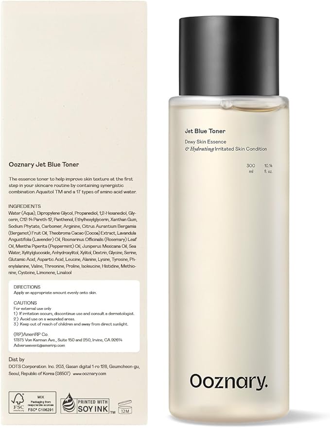 Jet Blue Toner with Panthenol, Hydrating and Soothing Toner for FaceㅣKorean Essence Skin Care 10.14 fl. oz | 300 ml
