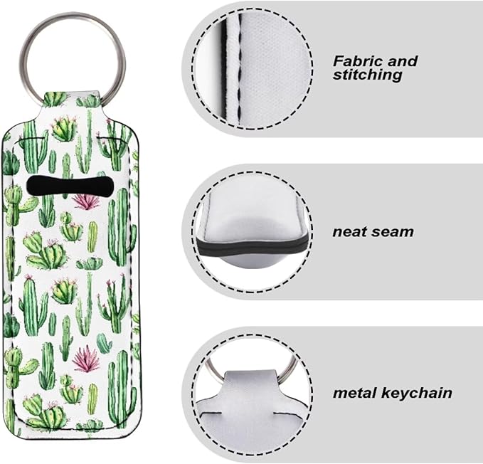 Pensura Chapstick Holder Keychain Fashion 5 Pcs Car Keychain Holder Portable Chapstick Holder Keep from Scratched and Dust
