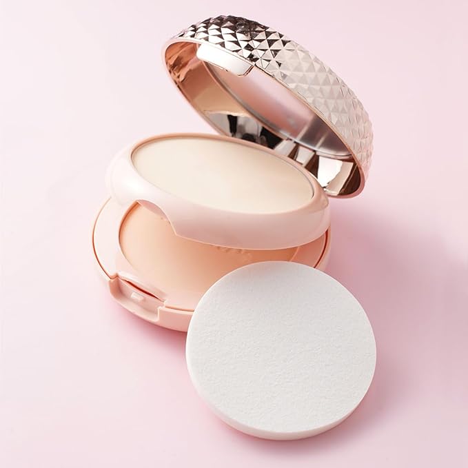 BB Cream Pressed Face Powder, Anti-Aging, Moisturizing Setting Foundation Powder with High Coverage, Oil Control Waterproof Poreless Concealer Buildable Long-Lasting for All Skin Types Natural Color