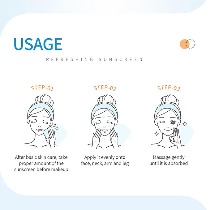 Refreshing Sunscreen for Face SPF 50, Korean Sunscreen Lotion for Oily, Sensitive Skin, Broad Spectrum UVA/UVB, Non-Greasy & Water Resistant (3pc)