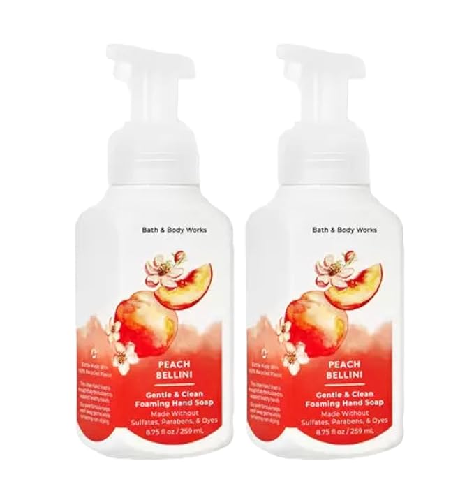 Bath and Body Works Gentle & Clean Foaming Hand Soap 8.75 Ounce 2-Pack (Peach Bellini)
