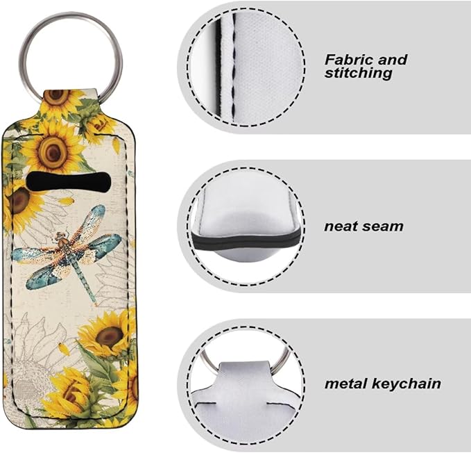 Pensura Chapstick Holder Keychain Fashion 5 Pcs Car Keychain Holder Portable Chapstick Holder Keep from Scratched and Dust