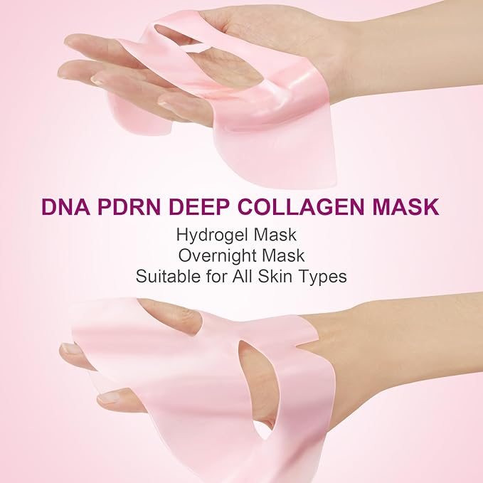 Salmon DNA PDRN Collagen Jelly Gel Mask,Overnight Face Mask,Hydrogel Mask with Niacinamide, Peptide for Glass Glow Skin - Elasticity, Hydrating, Firming,Plump,Fine Lines,Skincare 5ea