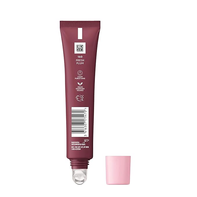 COVERGIRL Clean Fresh Squishy Glaze™ Lip Butter Balm, Flavored, Non-Sticky, with Vitamin E & Shea Butter – 160 Fresh Plum (Sheer Burgundy Plum)