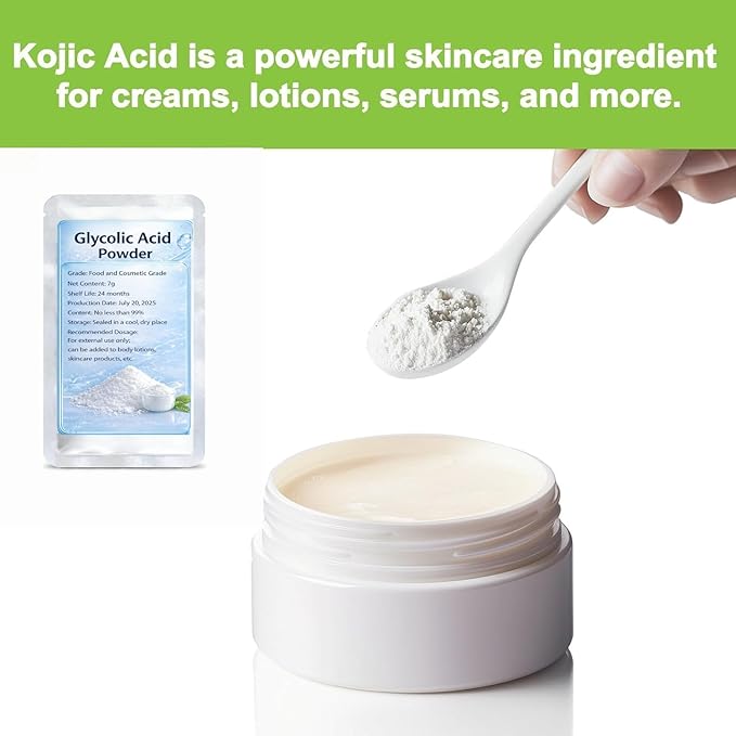 Glycolic Acid Powder 1 Oz/29g – 99% Pure Cosmetic Grade,DIY Skincare Ingredient for Exfoliating Toners, Peels, Masks Serums
