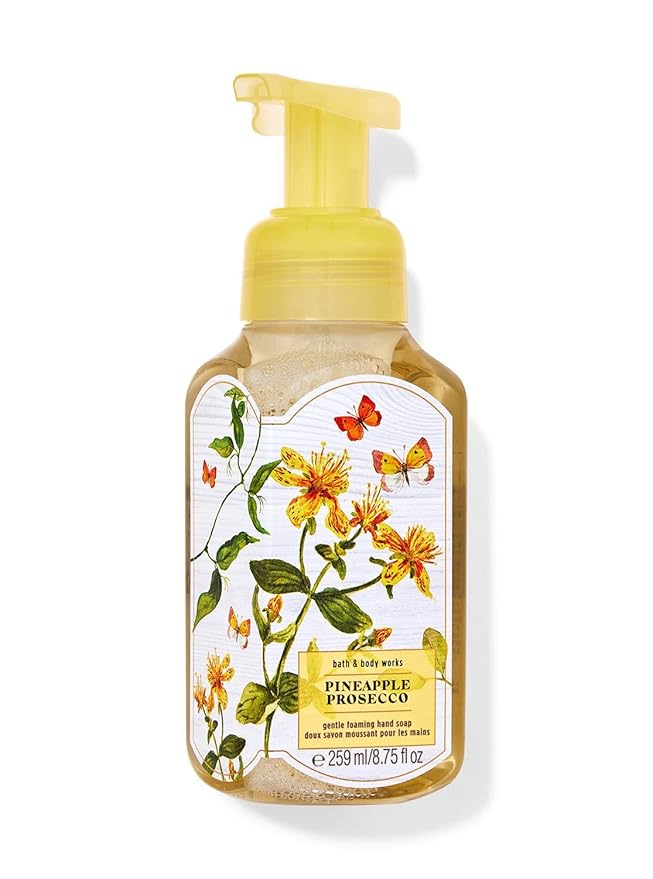 Bath & Body Works Pineapple Prosecco Gentle Foaming Hand Soap 8.75 Ounce 2-Pack (Pineapple Prosecco)