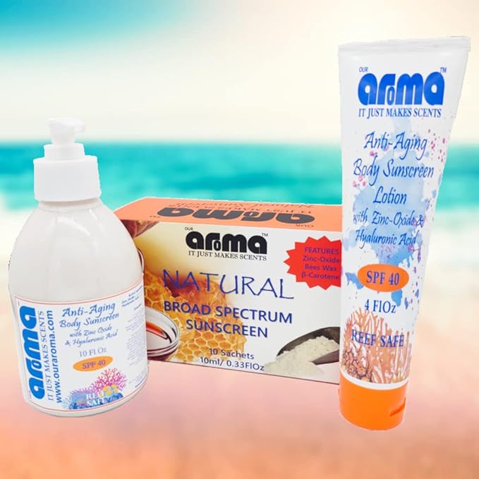 Our Aroma Anti-Aging Body Sunscreen with Zinc Oxide- 4 Fluid Ounce