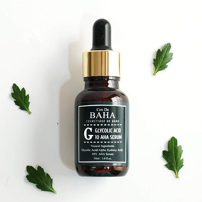 Glycolic Acid 10% AHA Serum - Gentle Exfoliating Formula with Aloe & Green Tea - Professional Facial Serum for Smoother Skin Appearance - Fragrance-Free Face Serum for All Skin Types, 1 Fl Oz (30ml)