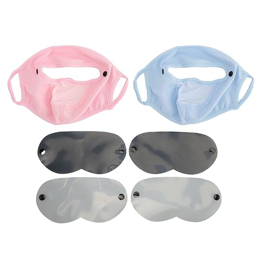 4 Pcs Full Face, Womens Sunscreen Face Veil, Tinted Moisturizers Multifunctional Ice Silk Face Veil Full Face for Hiking Tinted Moisturizers
