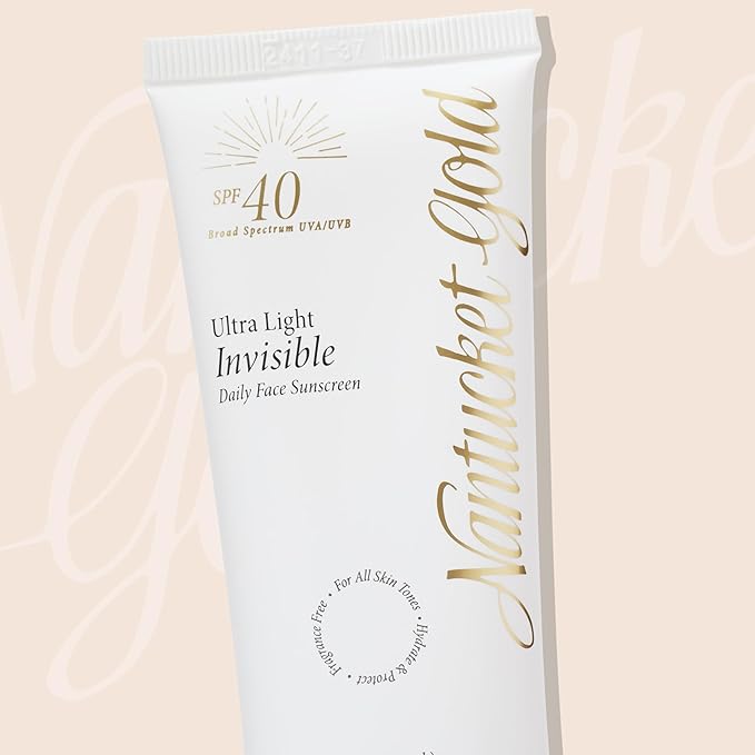 100% Invisible Daily Face Moisturizer with SPF 40 + Hyaluronic Acid + Vitamin C, Weightless, Scentless, Primer - For All Skin Skin Tones - 1.7 fl oz