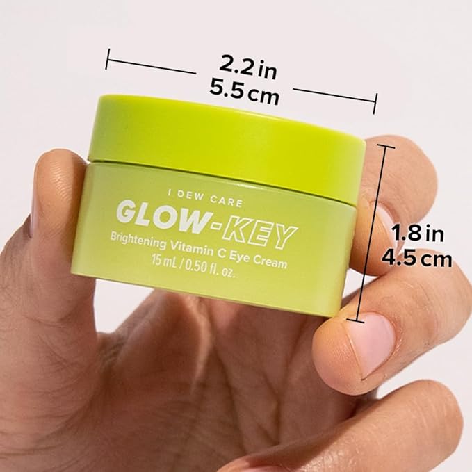I DEW CARE Vitamin C Eye Cream & Roller Set - Glow-Key | Korean Skin Care, Dark Circles Reducer, Treatment with Hyaluronic Acid, Niacinamide, Cooling Eye Stick Ball 0.50 FL Oz