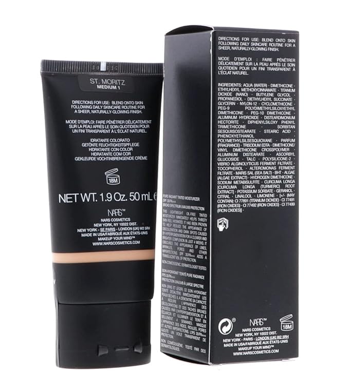 NARS Pure Radiant Tinted Moisturizer SPF 30, No. 01 St. Moritz/Medium, 1.9 Ounce (I0081566)
