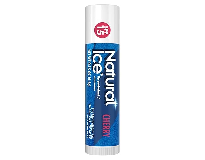 Mentholatum Natural Ice Cherry SPF 15 Medicated Lip Balm, 0.15 Ounce