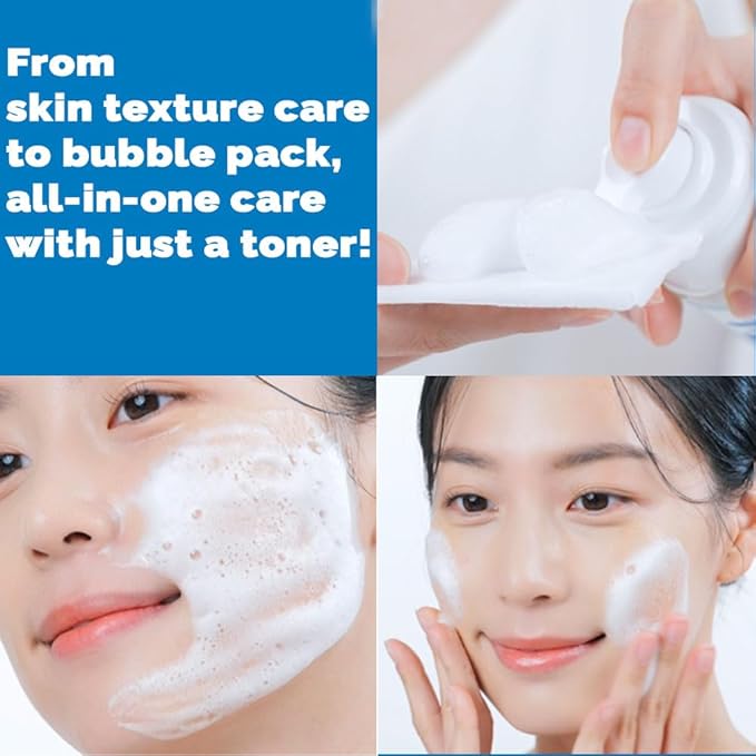 RiRe Balance Bubble Skin Care Toner for Face 3.3oz. with 8 hyaluronic Acid EWG Green Grade, Low pH5.5 Rich Bubble for Moisturizing Nourishing, Oil-Moisture Balance