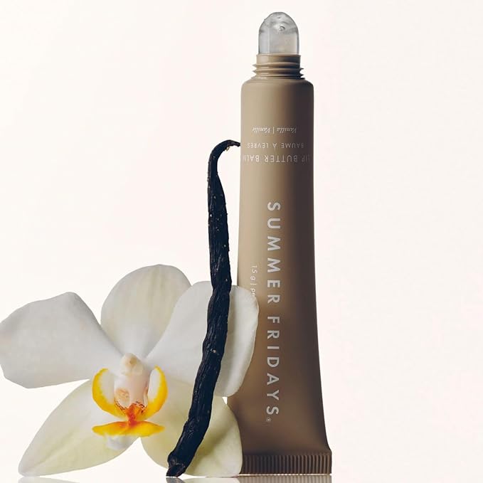 Summer Fridays Lip Butter Balm - Conditioning Lip Mask and Lip Balm for Instant Moisture, Shine and Hydration - Sheer-Tinted, Soothing Lip Care - Vanilla (.5 Oz)