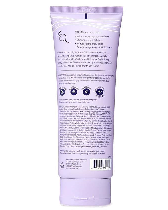 Keranique Hydrating Deep Conditioner for Dry Damaged Hair - Deep Hydration Hair Conditioner for Women with Keratin - Intense Hydrator for Repairing Natural Moisture on Dry, Frizzy, Thin, Damaged Hair