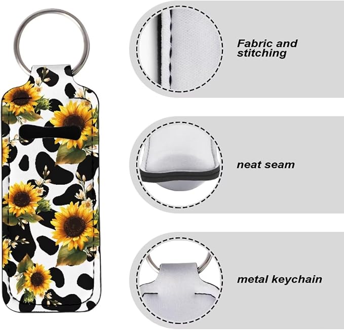 Pensura Chapstick Holder Keychain Fashion 5 Pcs Car Keychain Holder Portable Chapstick Holder Keep from Scratched and Dust