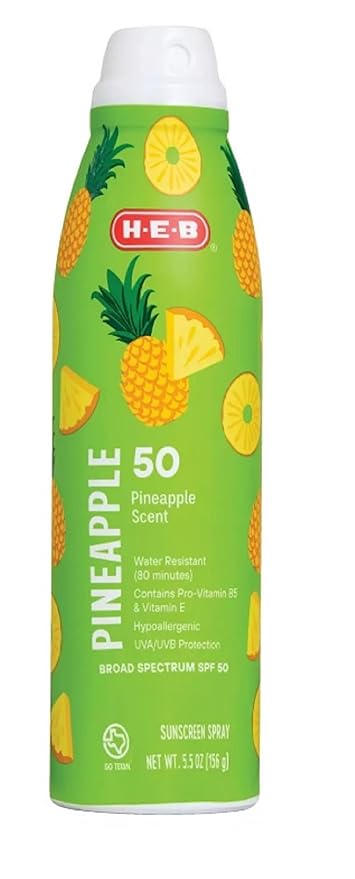 HEB Sunscreen Spray SPF 50 Broad Spectrum 5.5oz - 1 Bottle (Pineapple)