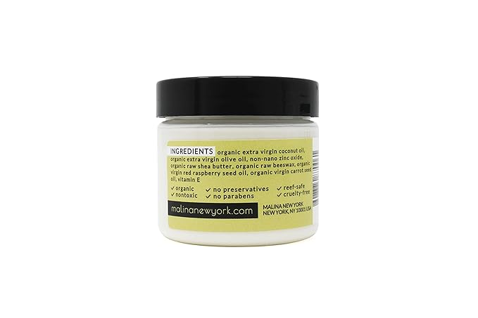 Malina™ Organic Olive Oil Natural Sunscreen | SPF 30+ | Nontoxic | Baby-Safe | Reef-Safe | No Preservatives | No Synthetic Fragrance (2 Fl Oz)