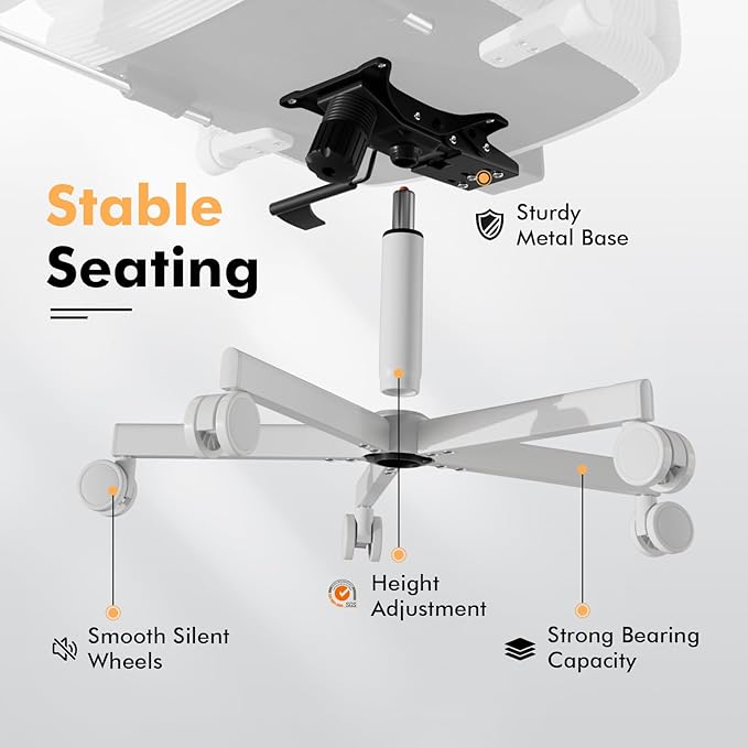 Criss Cross Chair with Wheels & Flip-up Arms, Executive Office Chair with Foot Rest, Swivel Cross Legged Office Chair with Lumbar Pillow, Corduroy Comfy Computer Desk Chair for Home, White