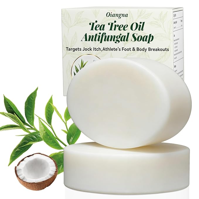 Antifungal Soap, Tea Tree Antifungal Soap Bar for Back Acne, Athlete's Foot, Tinea, Ringworm, Jock Itch, Face & Body Wash Soothing Care for Men And Women, Relief of Itchy