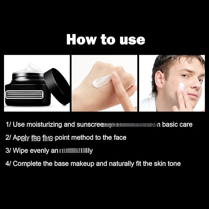 Men's Bare Face Cream, Light Makeup Concealer for Skin Imperfections, Hydrating and Moisturizing Lazy Beauty Face Cream