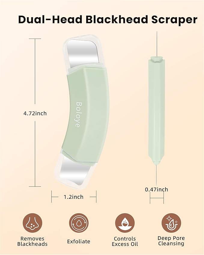 Blackhead Remover Tool – Dual-Head Face Scraper & Pore Cleaner for Deep Facial Cleansing, Nose Scraper for Nose & T-Zone, Skin Care Tool for Men and Women