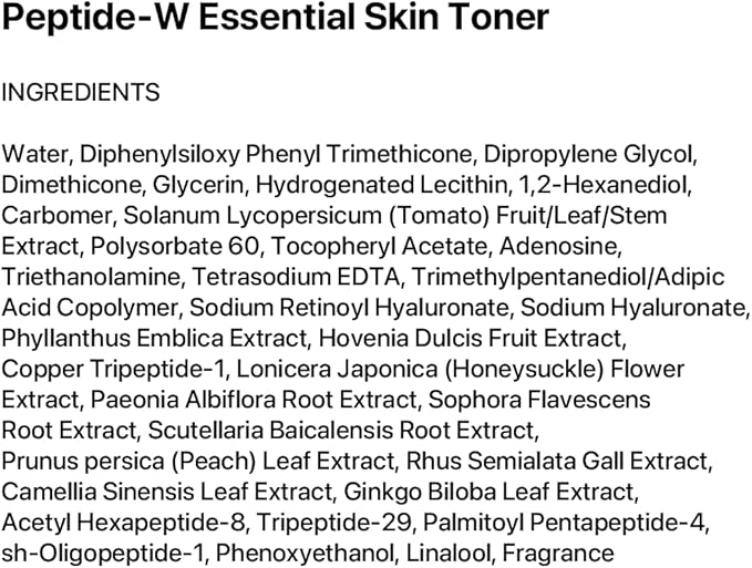 Le Nubele Essential Peptide W Skin Toner - Anti- Wrinkle & Firming Toner with Multi-Peptide Complex & EGF, Collagen Booster, Hydrating, Soothing & Barrier Care, Korean Skin Care 120ml / 4.05 fl.oz