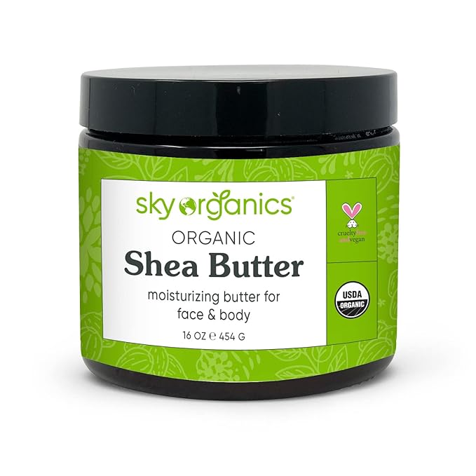 Sky Organics - Organic Shea Butter, 15 oz - Nourishes, Soothes, and Softens Dry Skin - Raw & Unrefined - Essential Fatty Acids & Antioxidants - Natural, Vegan & Cruelty Free - Skin Care & Self Care