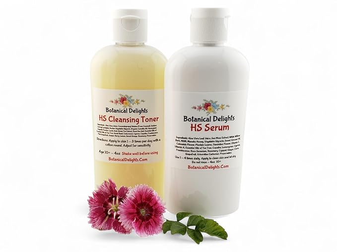 Hidradenitis Suppurativa Cleansing Toner & Serum - Designed specifically to soothe and purify HS flare-ups - Eases discomfort and soothes flares